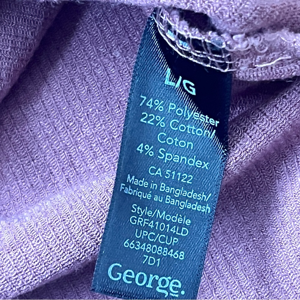 Mauve V-Neck Ribbed Henley Top - Picture 4 of 7